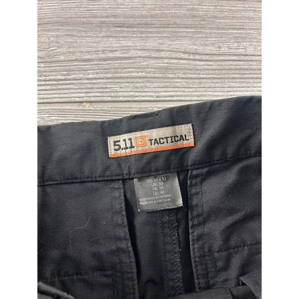 5.11 Tactical Mens Black Ripstop Cargo Pants Straight Leg 30x32 Outdoor Work